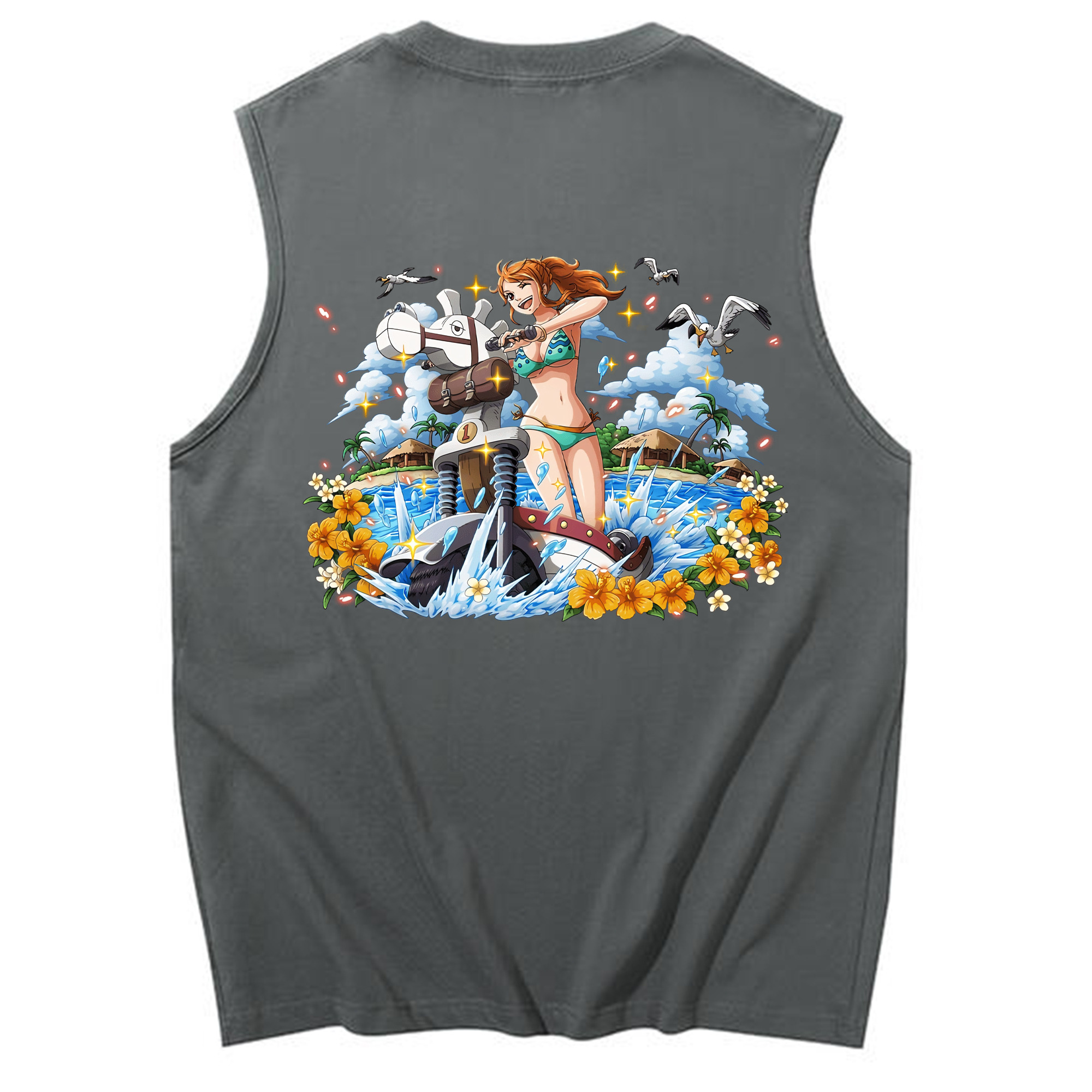 ワンピース ナミ ONE PIECE Nami コットン100％タンクトップ（背面プリント）